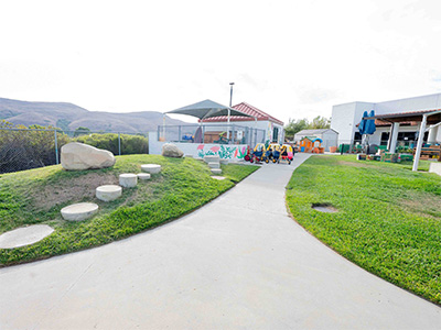 Yard with hill